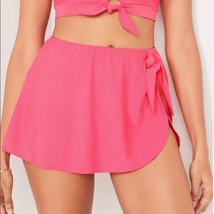 Old Navy wrap front sarong swim skirt size L PINK